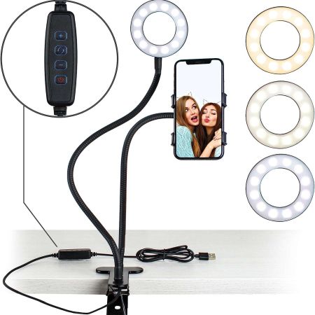 Portable LED Light with Cell Phone Holder